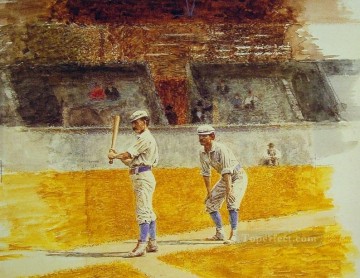 Jugadores de béisbol practicando retratos de realismo Thomas Eakins Pinturas al óleo